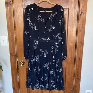 Floral Ann Taylor dress with pleated skirt